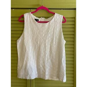 Talbots White Lace Overlay Blouse - Sz XL - Gently Used